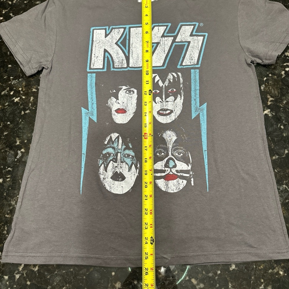 Official KISS Brand T-shirt M 100% Cotton Gray Band Tee - Picture 4 of 7